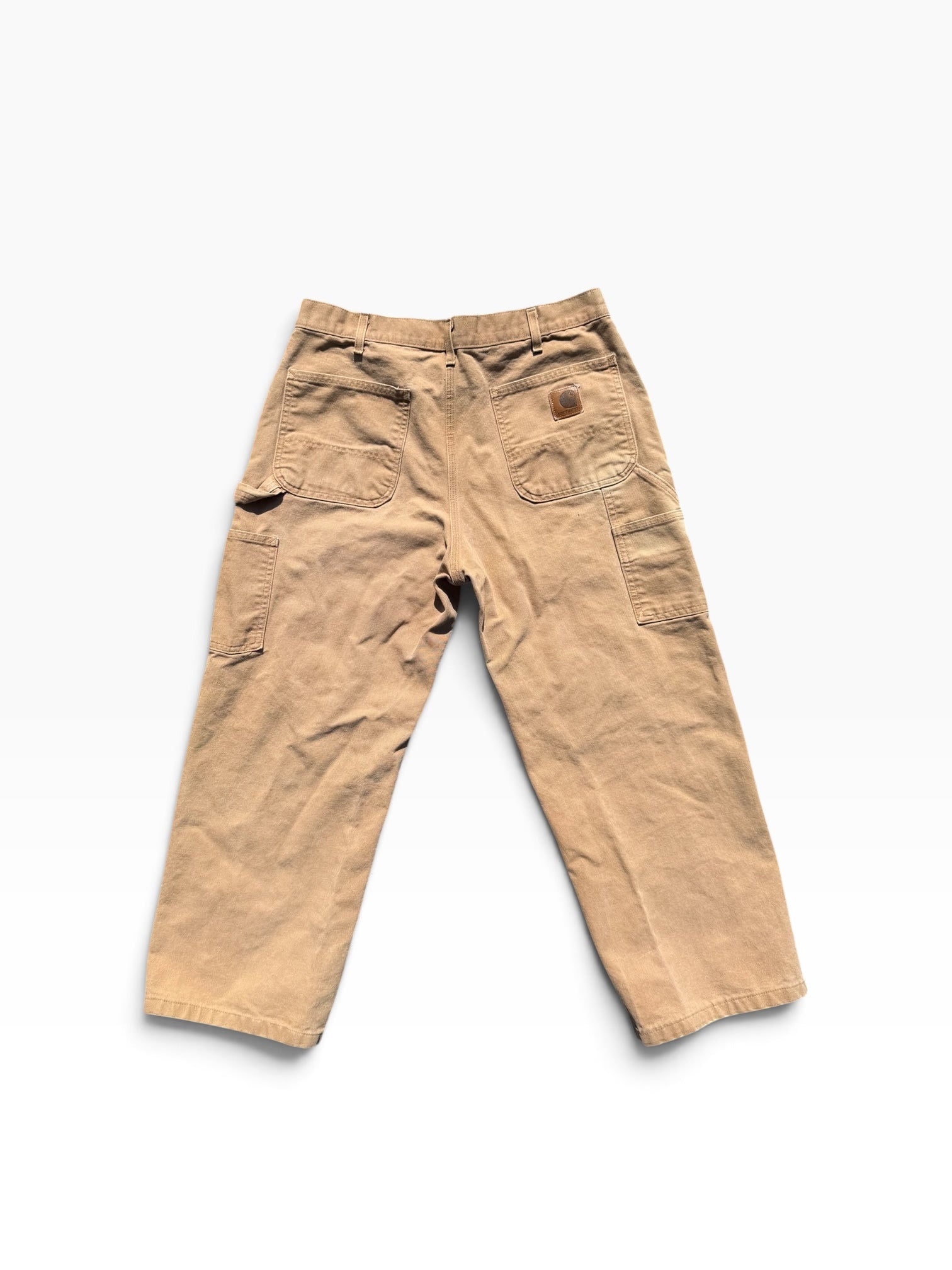 Carhartt duck canvas vintage brown work pants back view