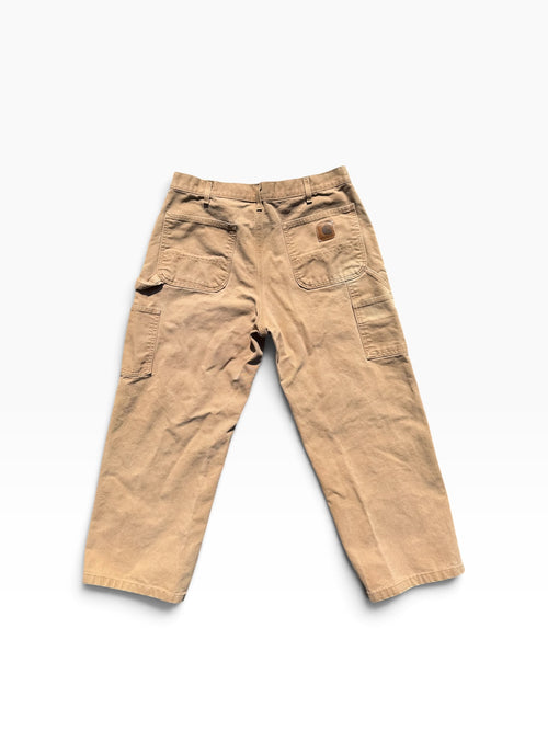 Carhartt duck canvas vintage brown work pants back view
