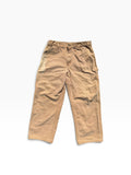 Carhartt duck canvas vintage brown work pants front view