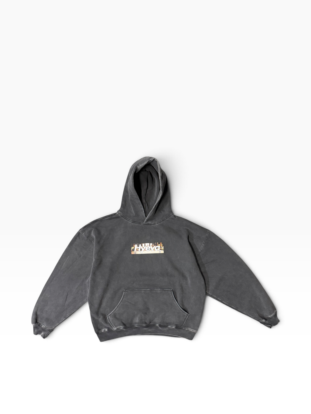 HYEVA Last Supper Box Logo Hoodie, detail view