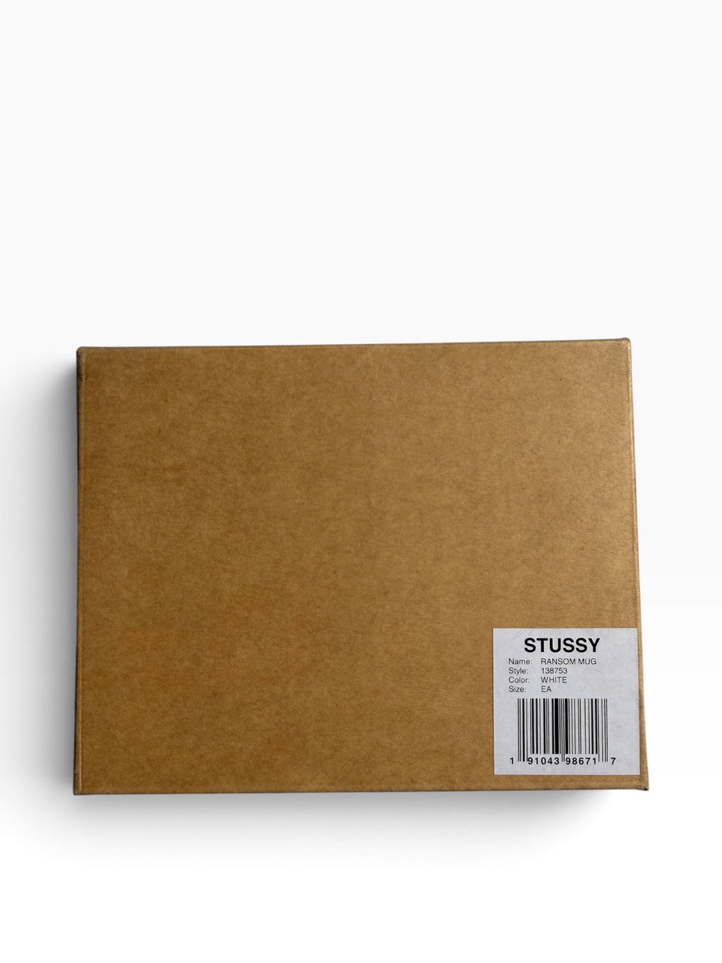 Stussy Ransom Mug box label