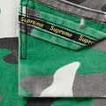 Supreme green urban camo utility pants hammer loop detail